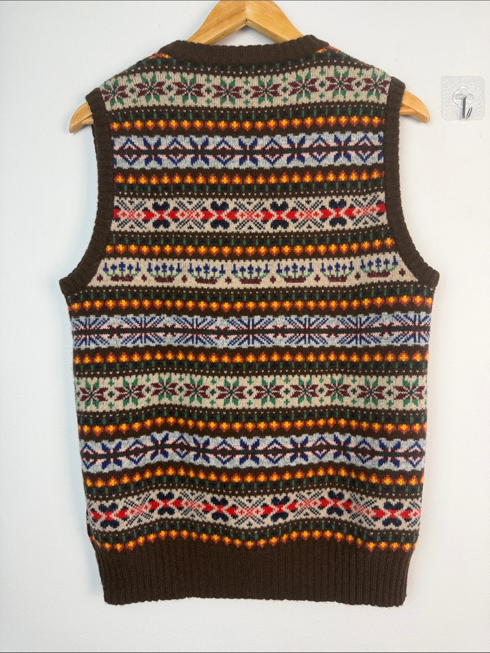 J. Crew Men’s Lambswool Fair Isle Sweater Vest Small Winter Layer Preppy Classic - Picture 14 of 16